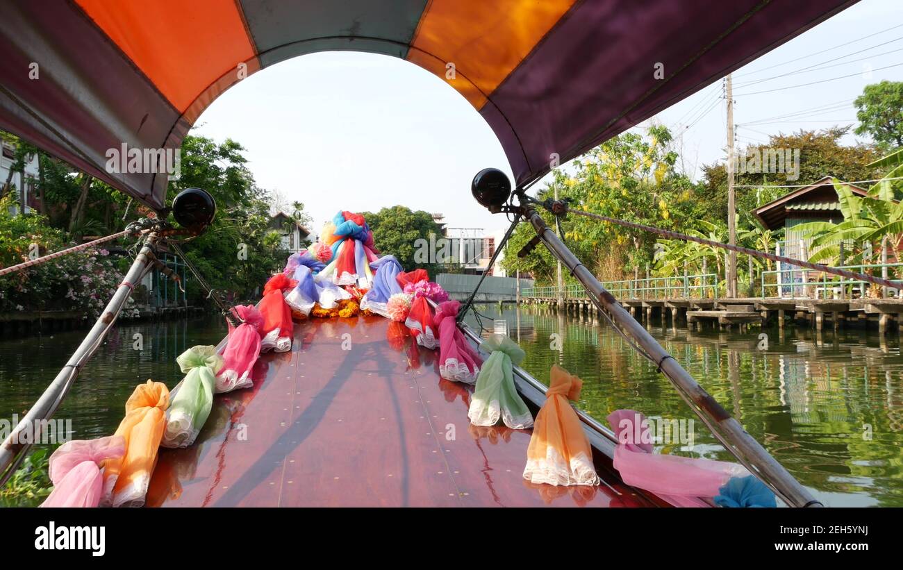 Bangkok canal decorated boat hires stock photography and images Alamy