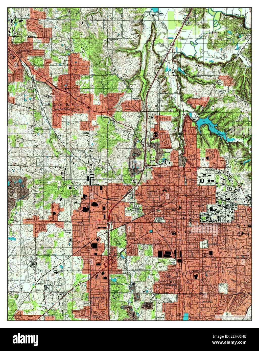 Bloomington, Indiana, map 1998, 124000, United States of America by