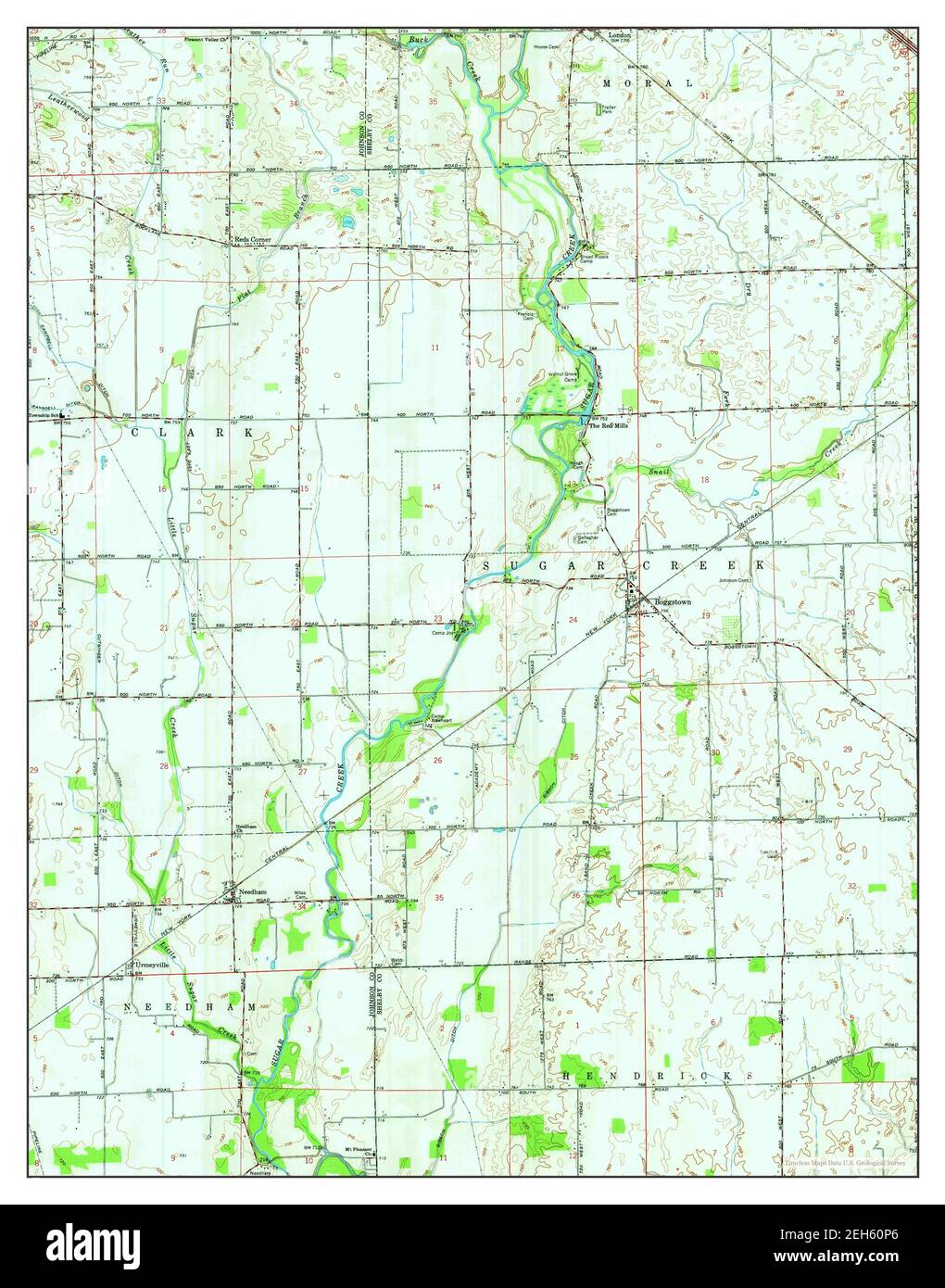 Boggstown, Indiana, map 1962, 124000, United States of America by