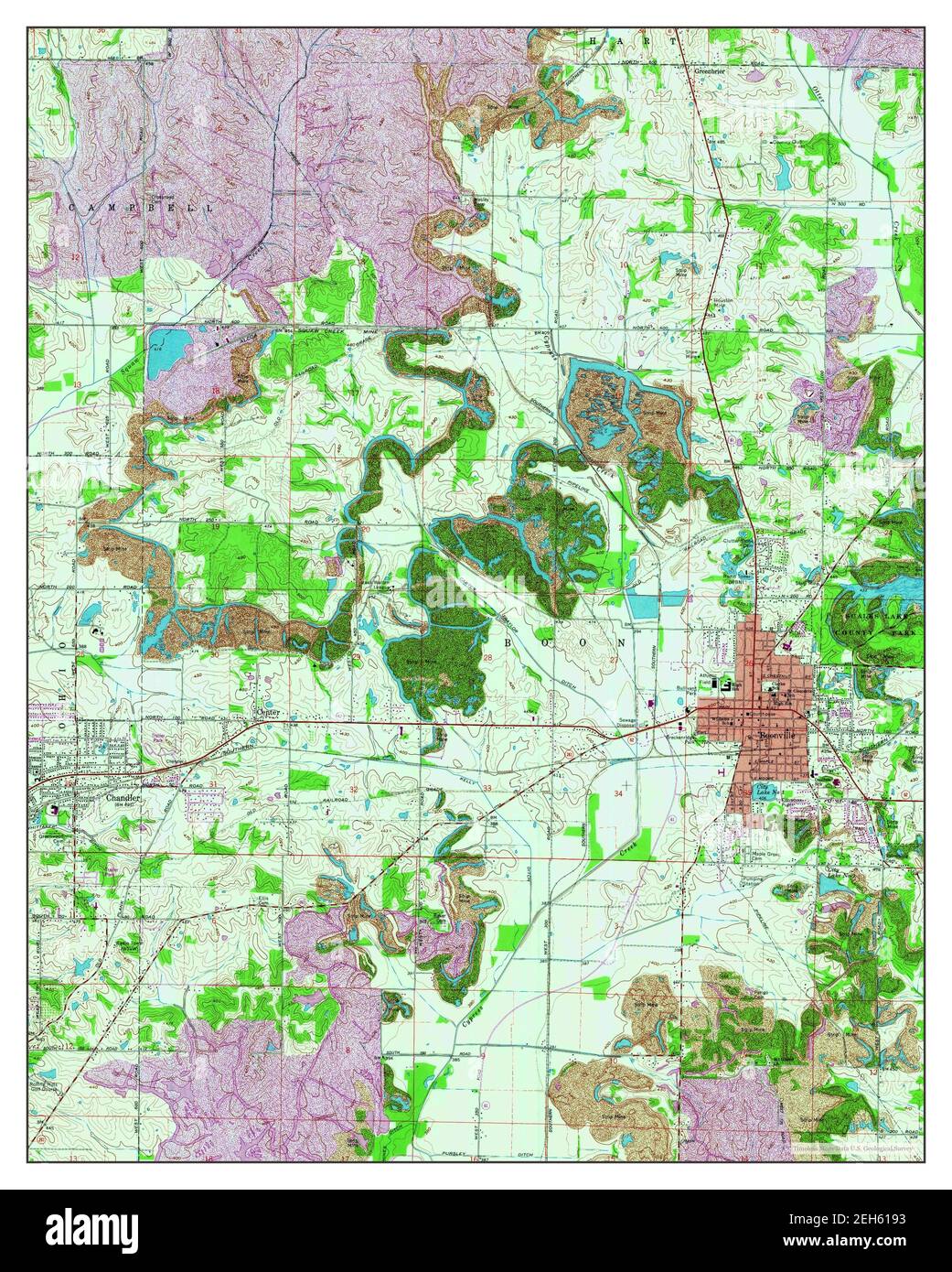 Boonville, Indiana, map 1961, 124000, United States of America by