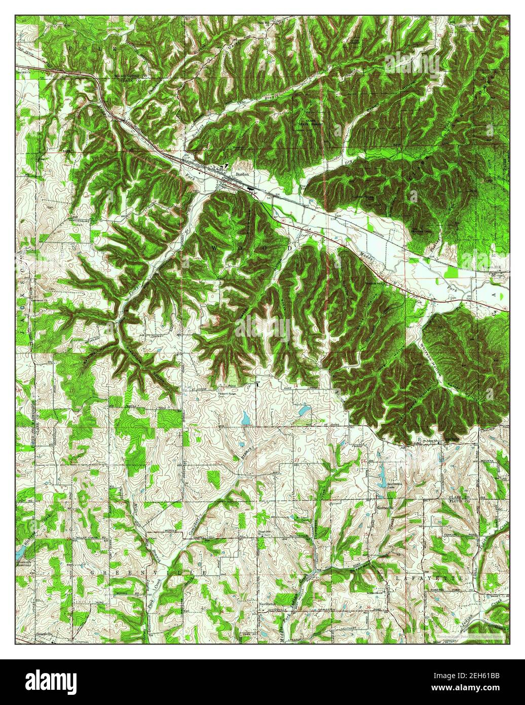 Borden, Indiana, map 1966, 124000, United States of America by