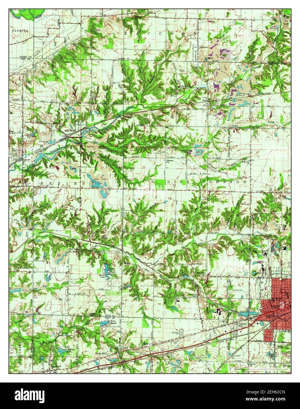 Brazil West, Indiana, map 1960, 124000, United States of America by