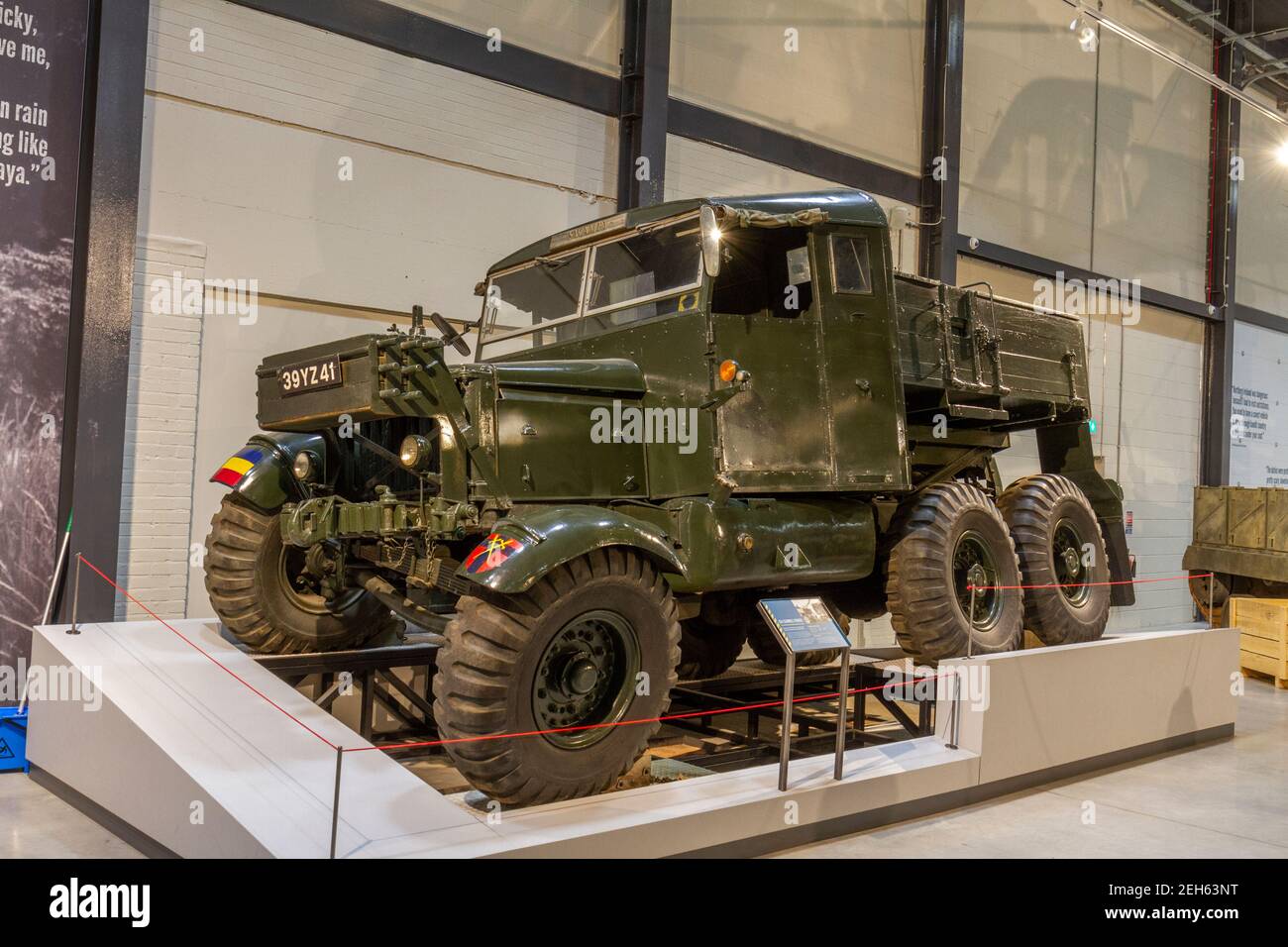 A Scammell Pioneer recovery vehicle in the REME Museum (Royal Electrical and Mechanical Engineers), Lyneham, Wiltshire, UK. Stock Photo