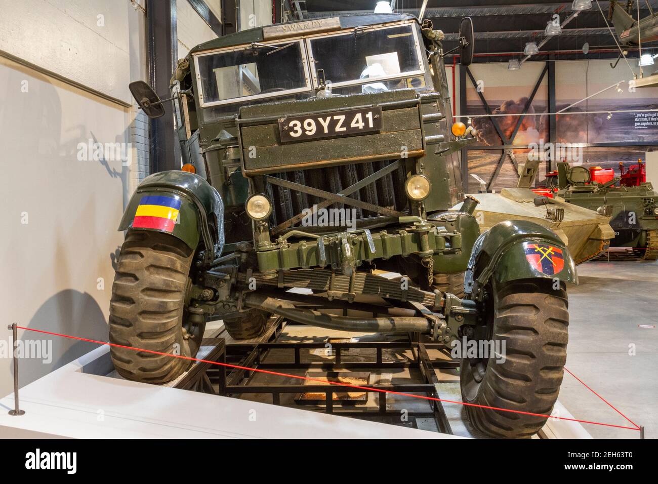 A Scammell Pioneer recovery vehicle in the REME Museum (Royal Electrical and Mechanical Engineers), Lyneham, Wiltshire, UK. Stock Photo