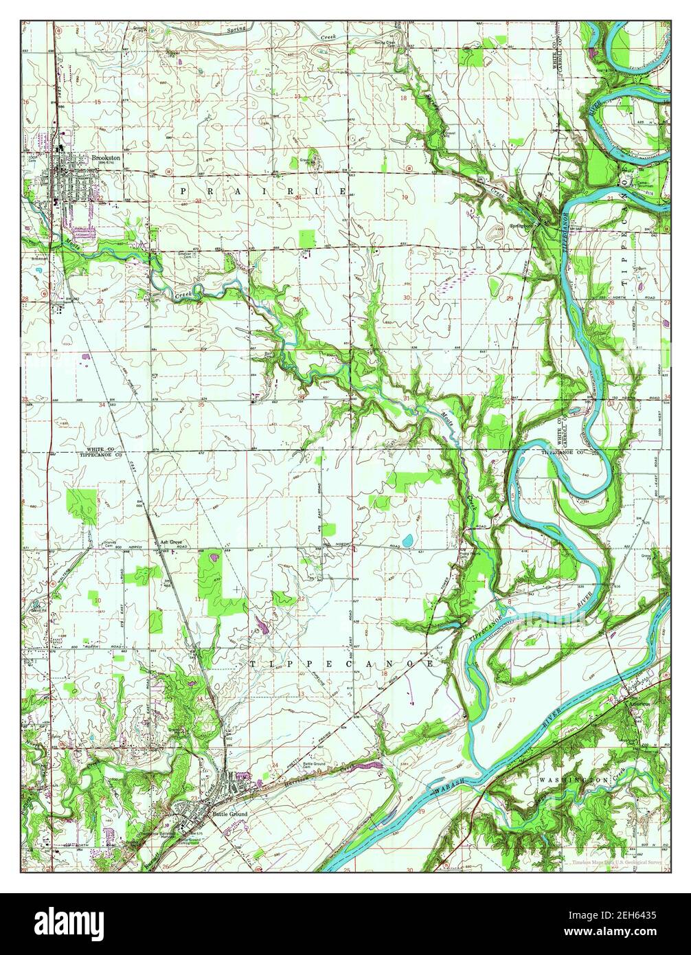 Brookston, Indiana, map 1962, 124000, United States of America by