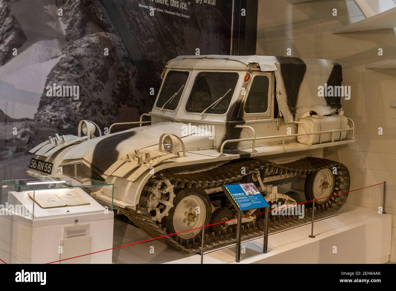 A ST4 Aktiv snow-trac in the REME Museum (Royal Electrical and Mechanical Engineers), Lyneham, Wiltshire, UK. Stock Photo