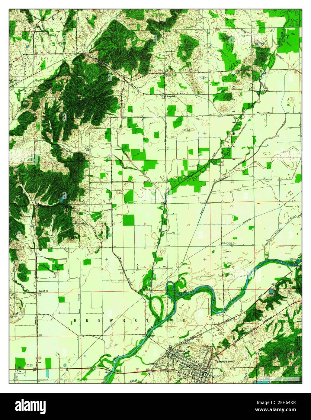 Map of brownstown hi-res stock photography and images - Alamy