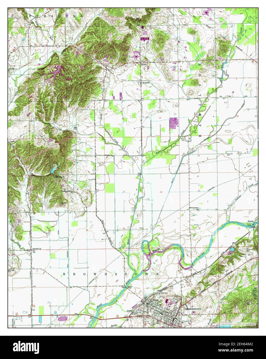 Brownstown indiana map hires stock photography and images Alamy
