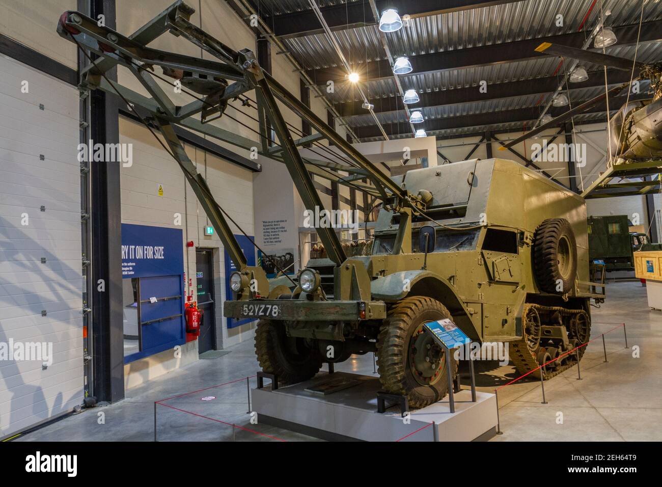 An International Half-Track M5 on display in the REME Museum (Royal Electrical and Mechanical Engineers), Lyneham, Wiltshire, UK. Stock Photo