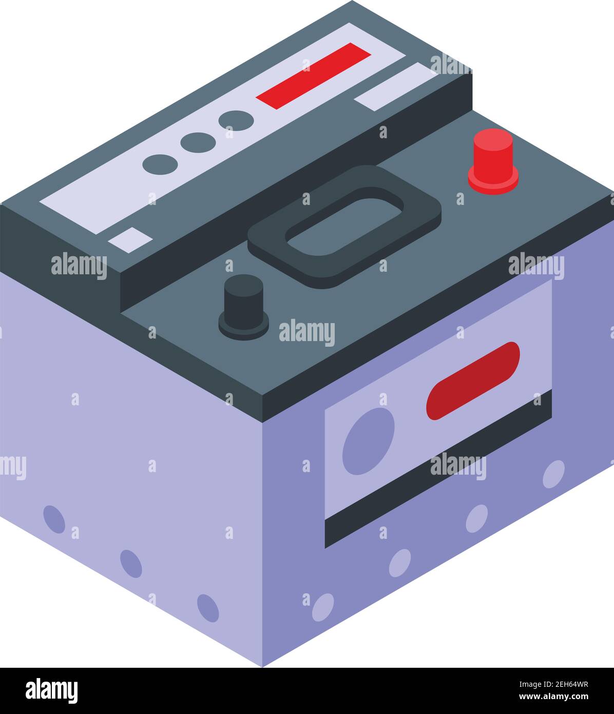 Car battery icon. Isometric of car battery vector icon for web design