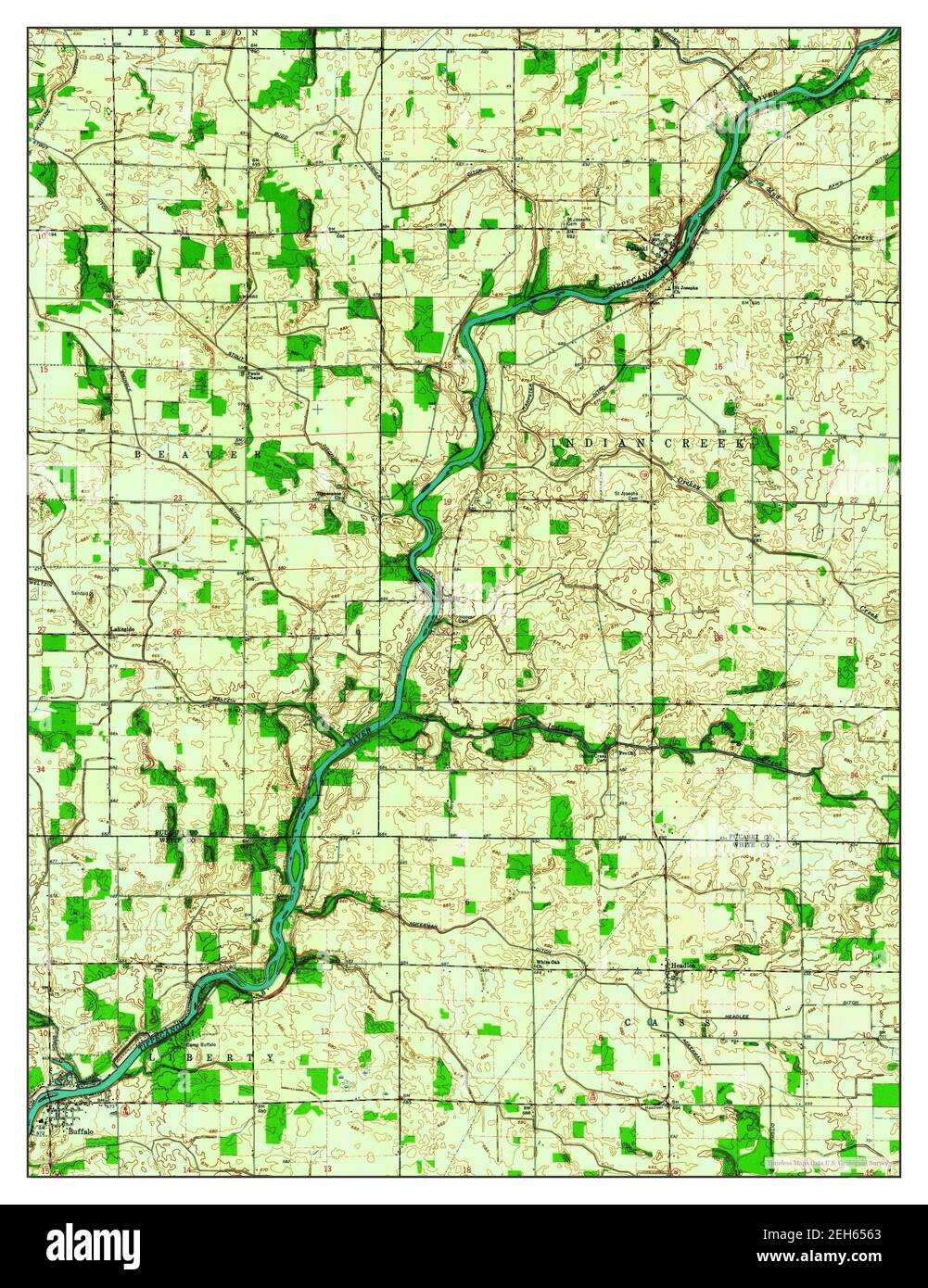 Buffalo, Indiana, map 1962, 124000, United States of America by