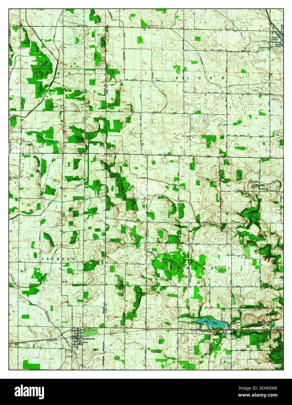 Indiana, map 1962, 124000, United States of America by