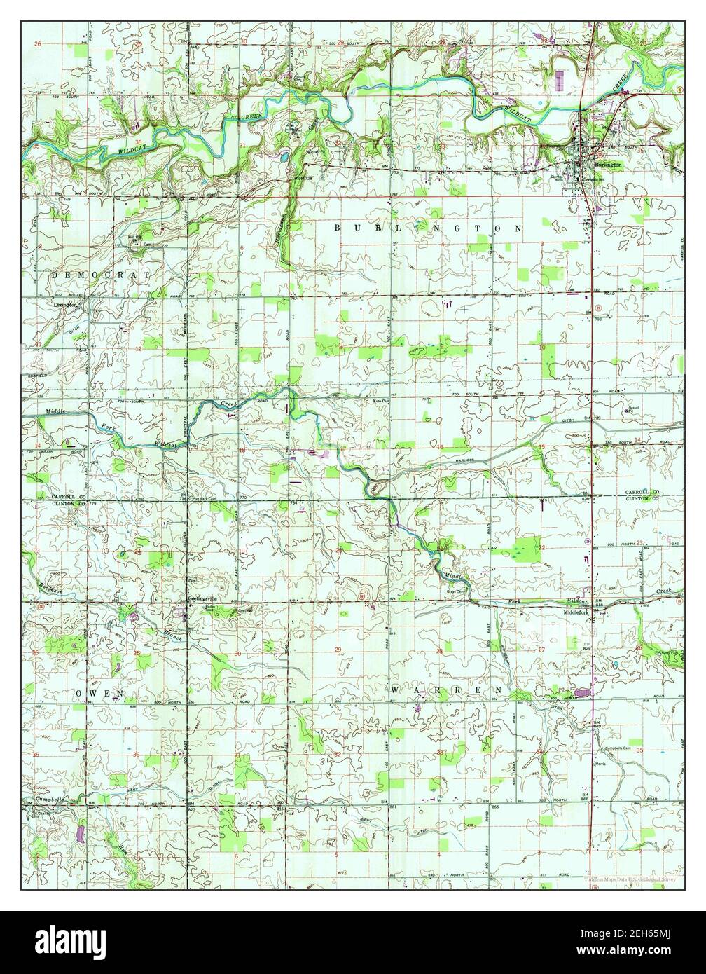 Burlington indiana map Cut Out Stock Images & Pictures Alamy