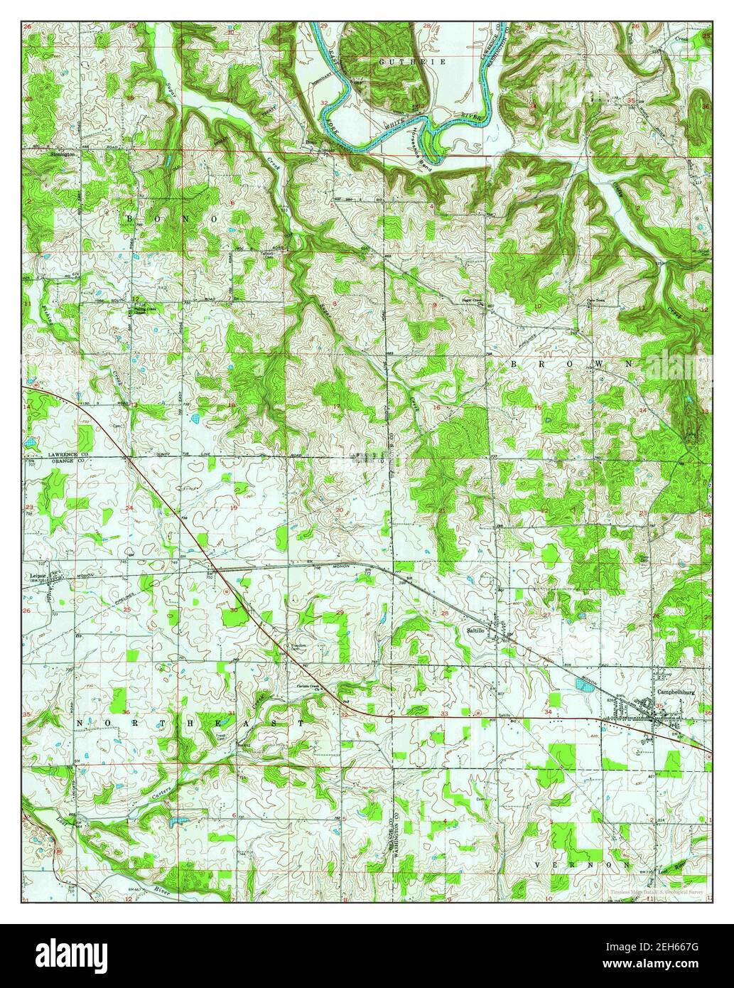 Campbellsburg, Indiana, map 1970, 124000, United States of America by