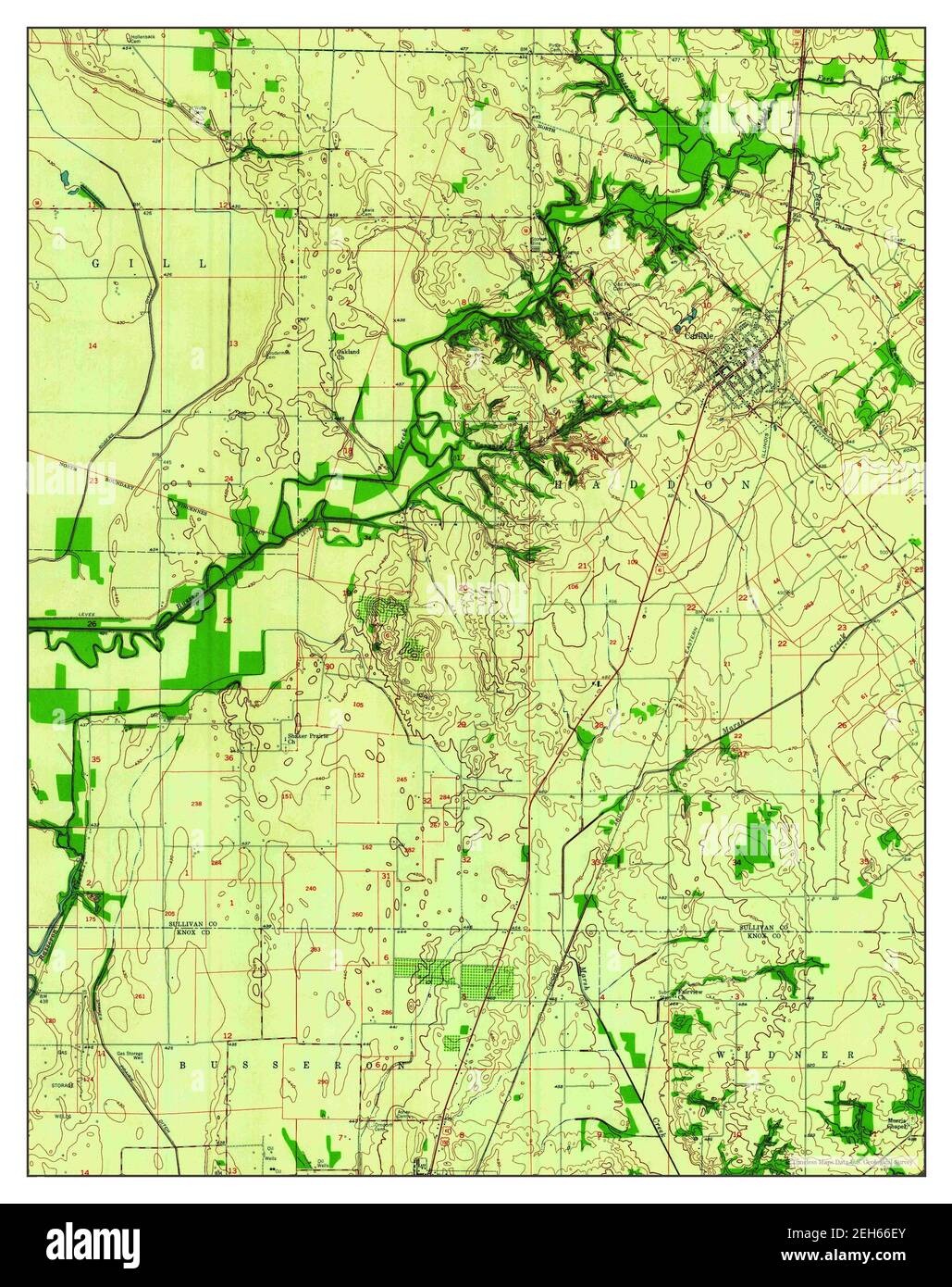 Carlisle, Indiana, map 1957, 124000, United States of America by