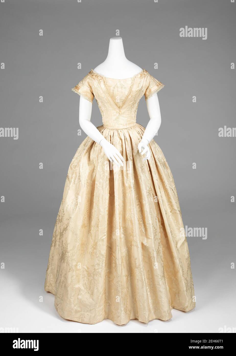 Wedding dress, American, 1845-50 Stock Photo - Alamy