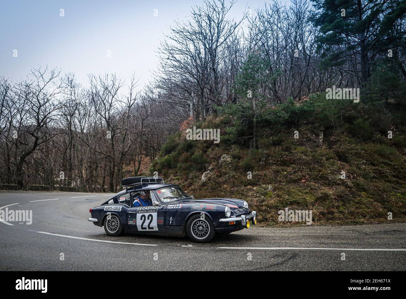 22 DUMAS Stephane (FRA), COLIN Michael (FRA), TRIUMPH GT6 MK2, 1969, Action during the 2020 Rallye Monte Carlo Historique from january 30 to february 4 1 at Monaco - Photo Alexandre Guillaumot / DPPI Stock Photo
