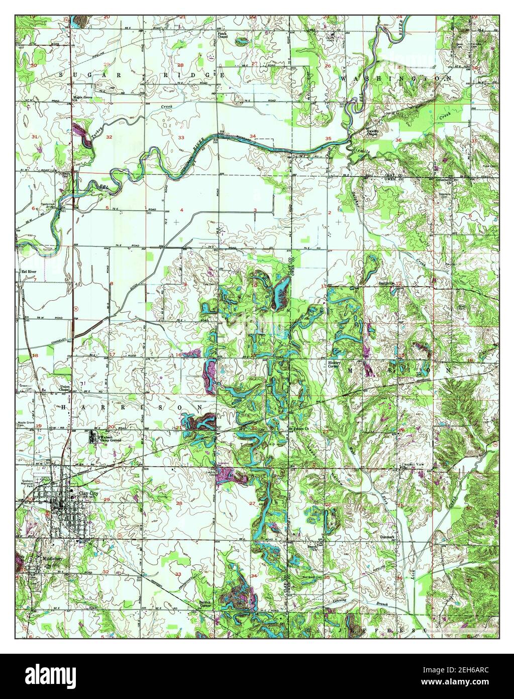 Clay City, Indiana, map 1963, 124000, United States of America by