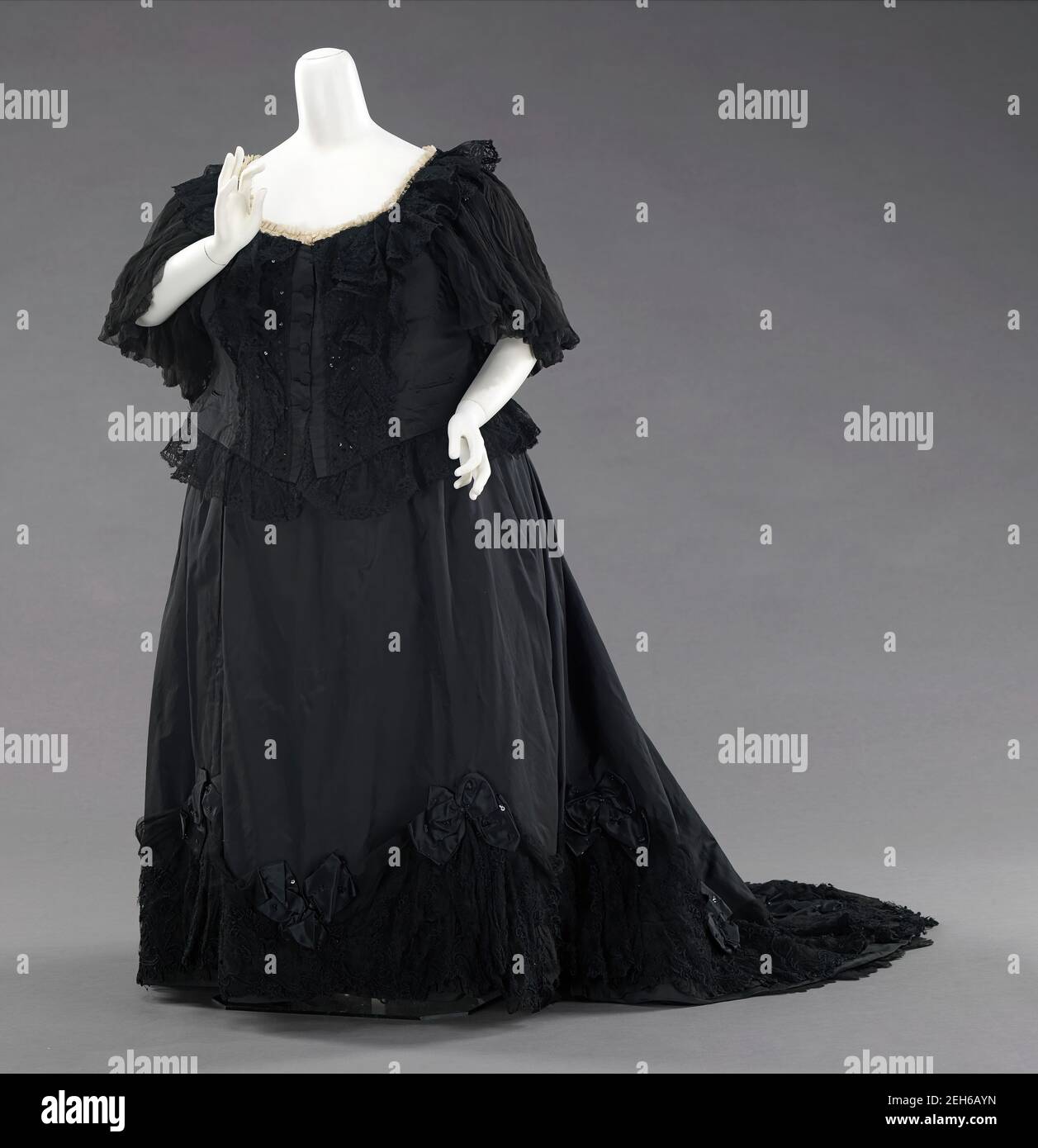 Mourning dress, British, 189495. [Worn by Queen Victoria.] Stock Photo