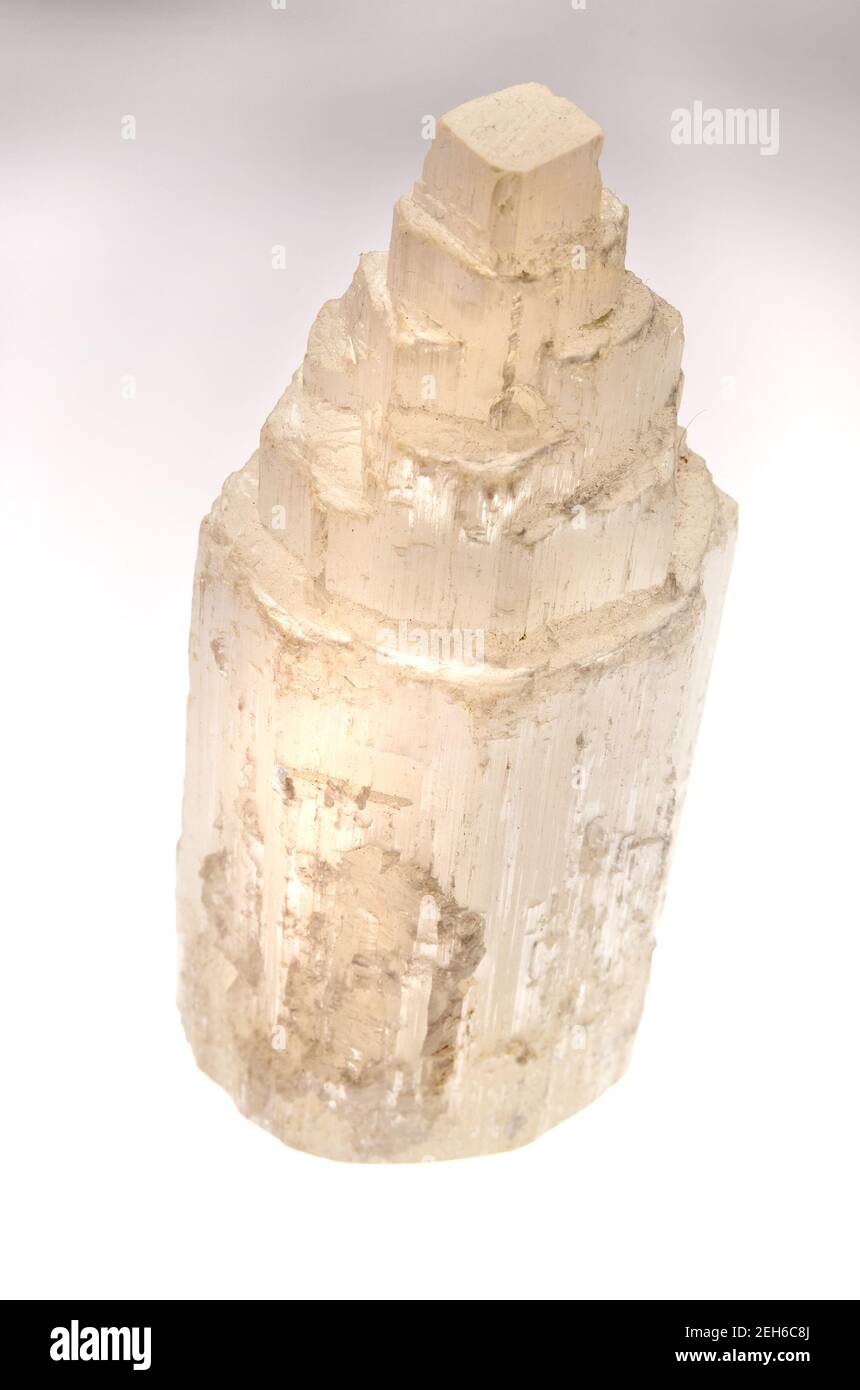 Selenite tower - translucent form of Gypsum Stock Photo
