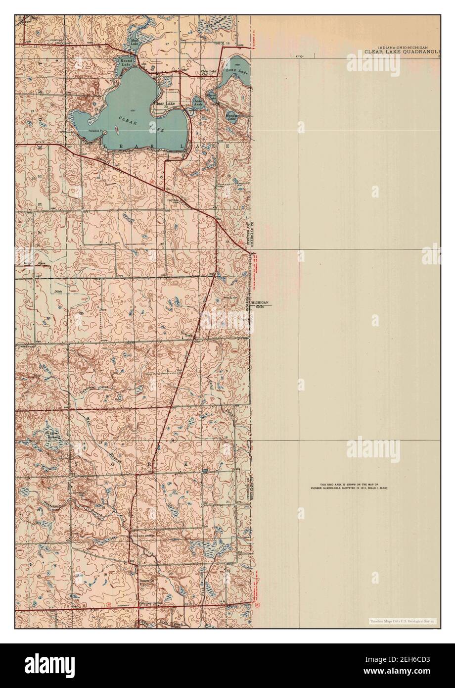 Clear Lake, Indiana, map 1939, 124000, United States of America by