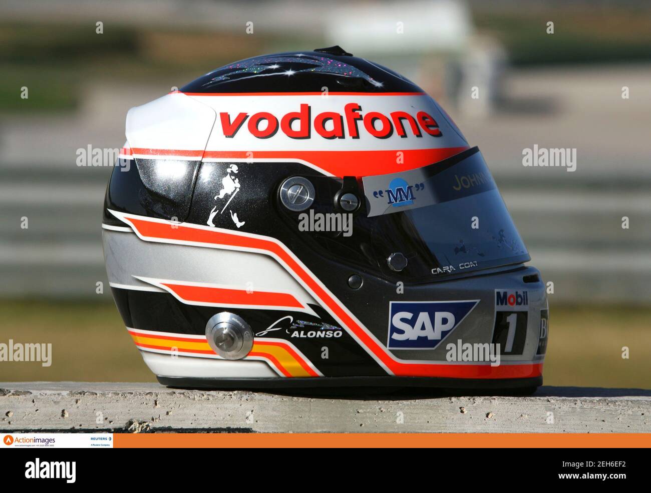 Formula One - F1 - McLaren F1 Testing - Valencia, Spain - 17/1/07 General  view of Fernando Alonso - McLaren crash helmet Mandatory Credit: Action  Images / Crispin Thruston Livepic Stock Photo - Alamy