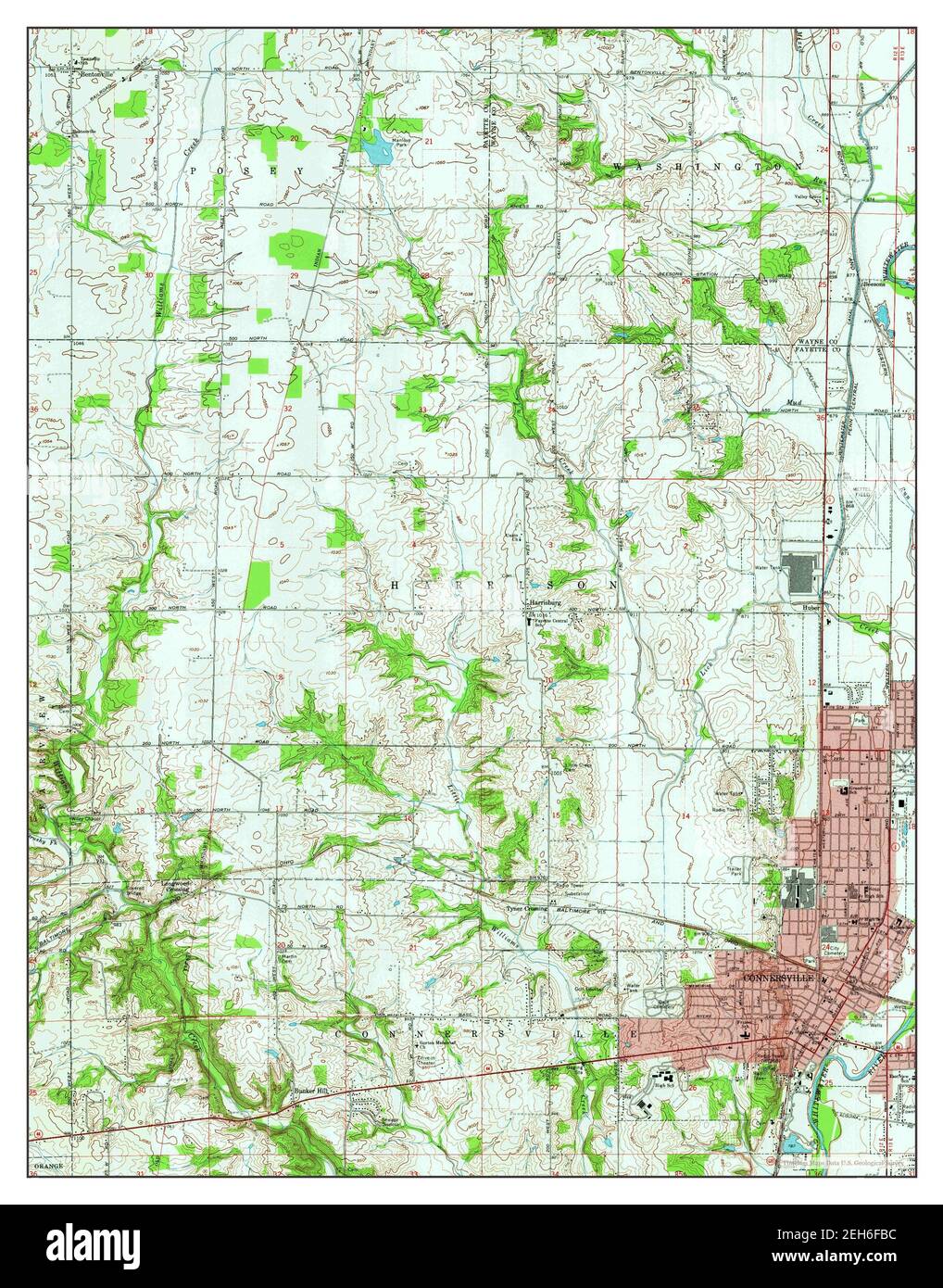 Connersville, Indiana, map 1972, 124000, United States of America by Timeless Maps, data U.S