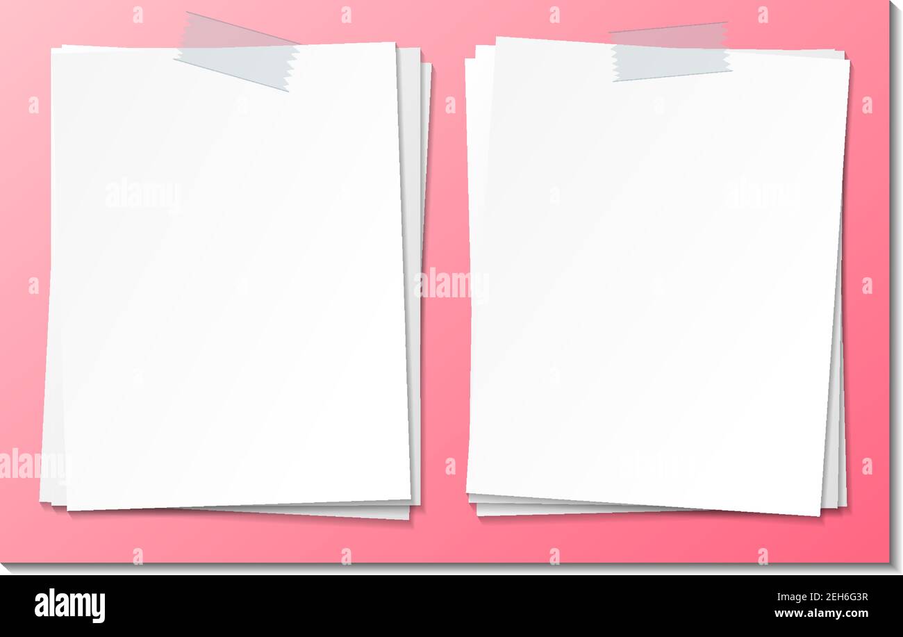 Set of empty sticky note paper template illustration Stock Vector Image