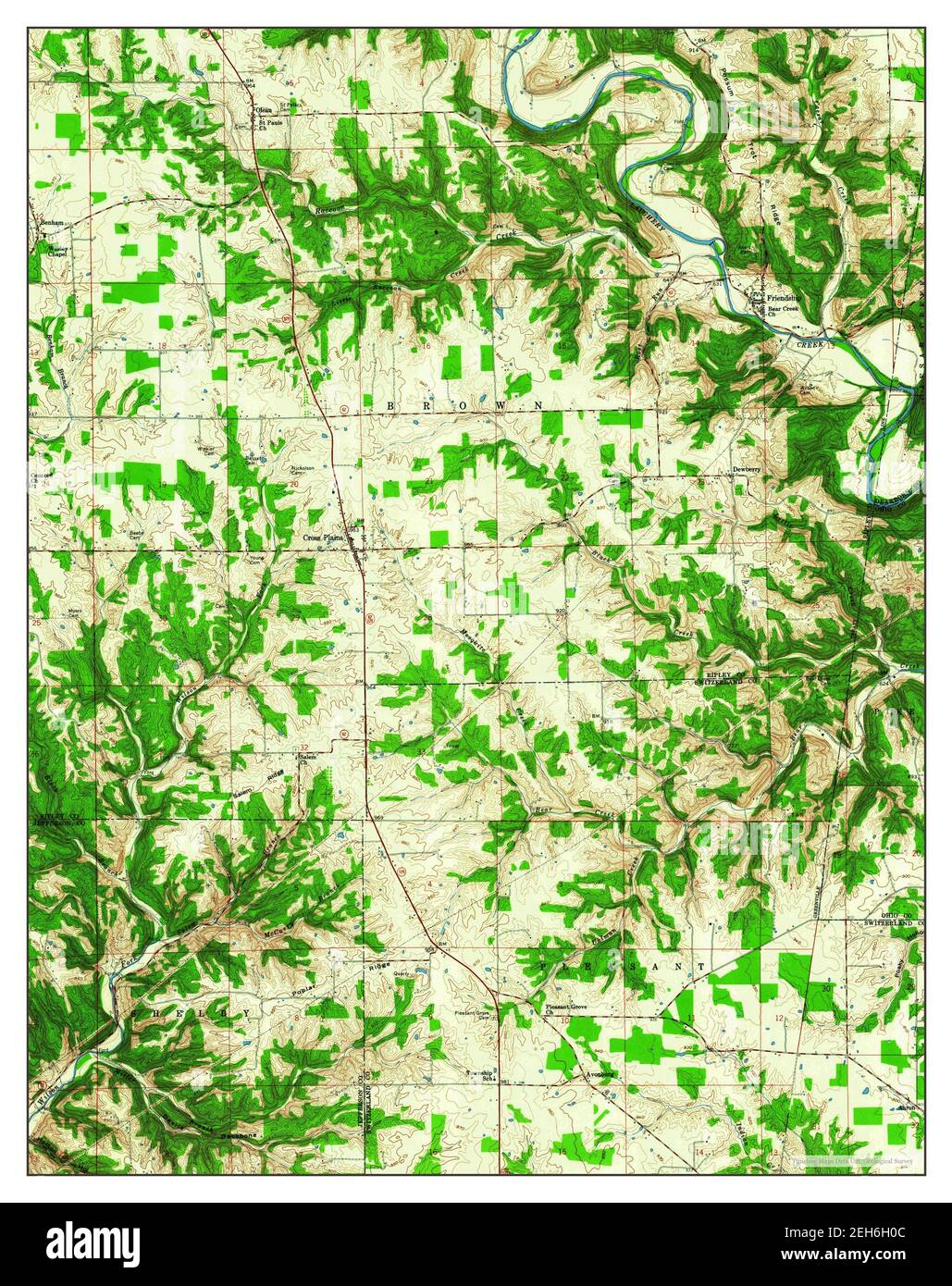Cross Plains, Indiana, map 1959, 124000, United States of America by