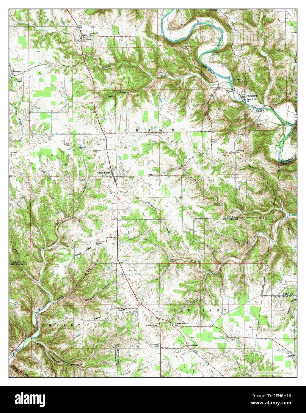 Cross Plains, Indiana, map 1959, 124000, United States of America by