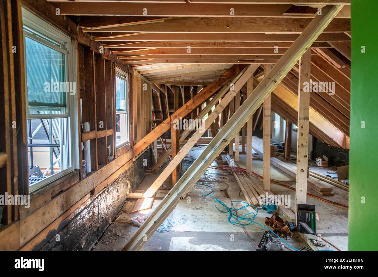 Renovations and construction at Alpha Gamma Rho Fraternity House in College Park MD Stock Photo
