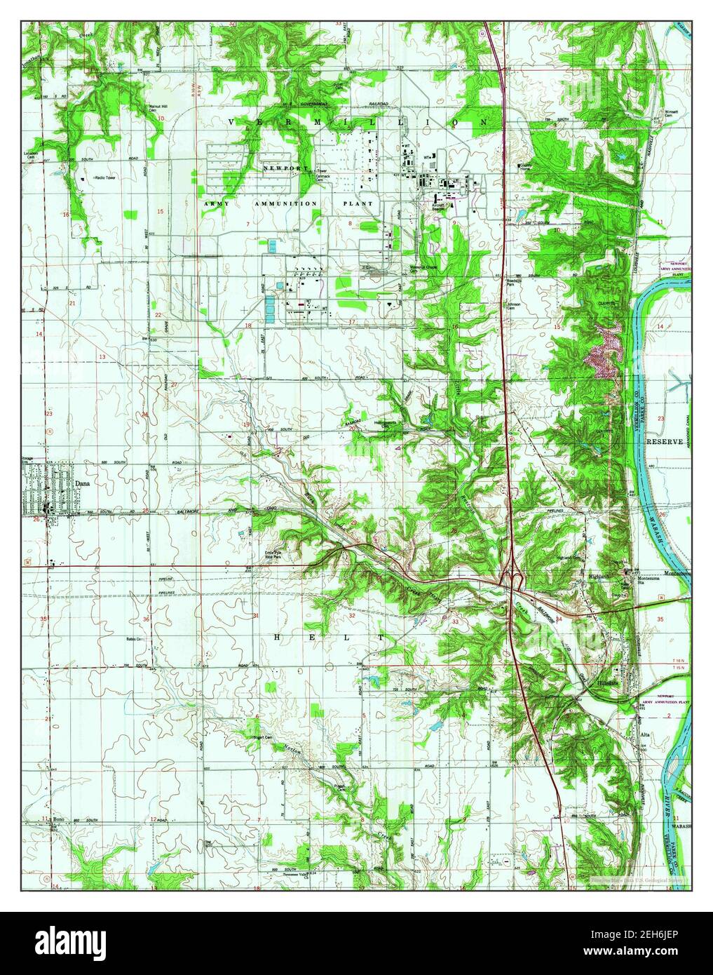 Dana, Indiana, map 1978, 124000, United States of America by Timeless