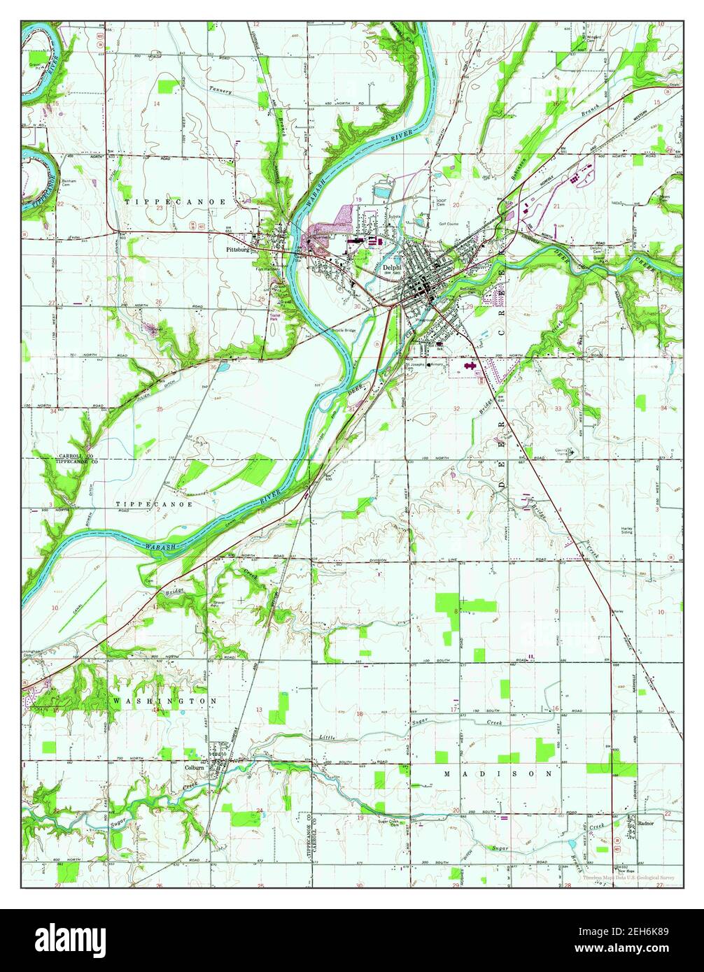 Delphi, Indiana, map 1962, 1:24000, United States of America by Timeless Maps, data U.S 
