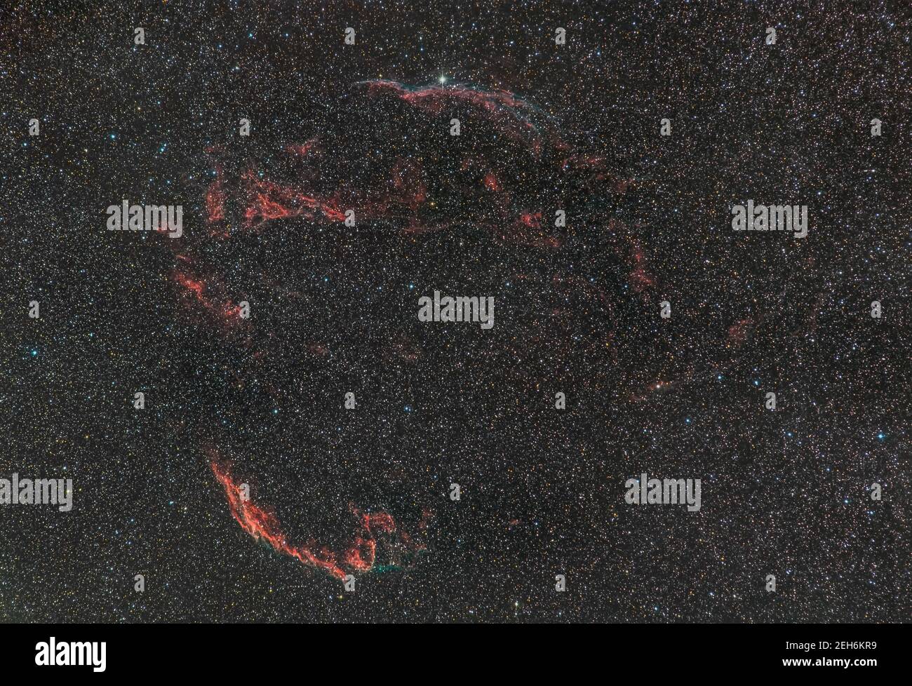 veil nebula in swan constellation Stock Photo