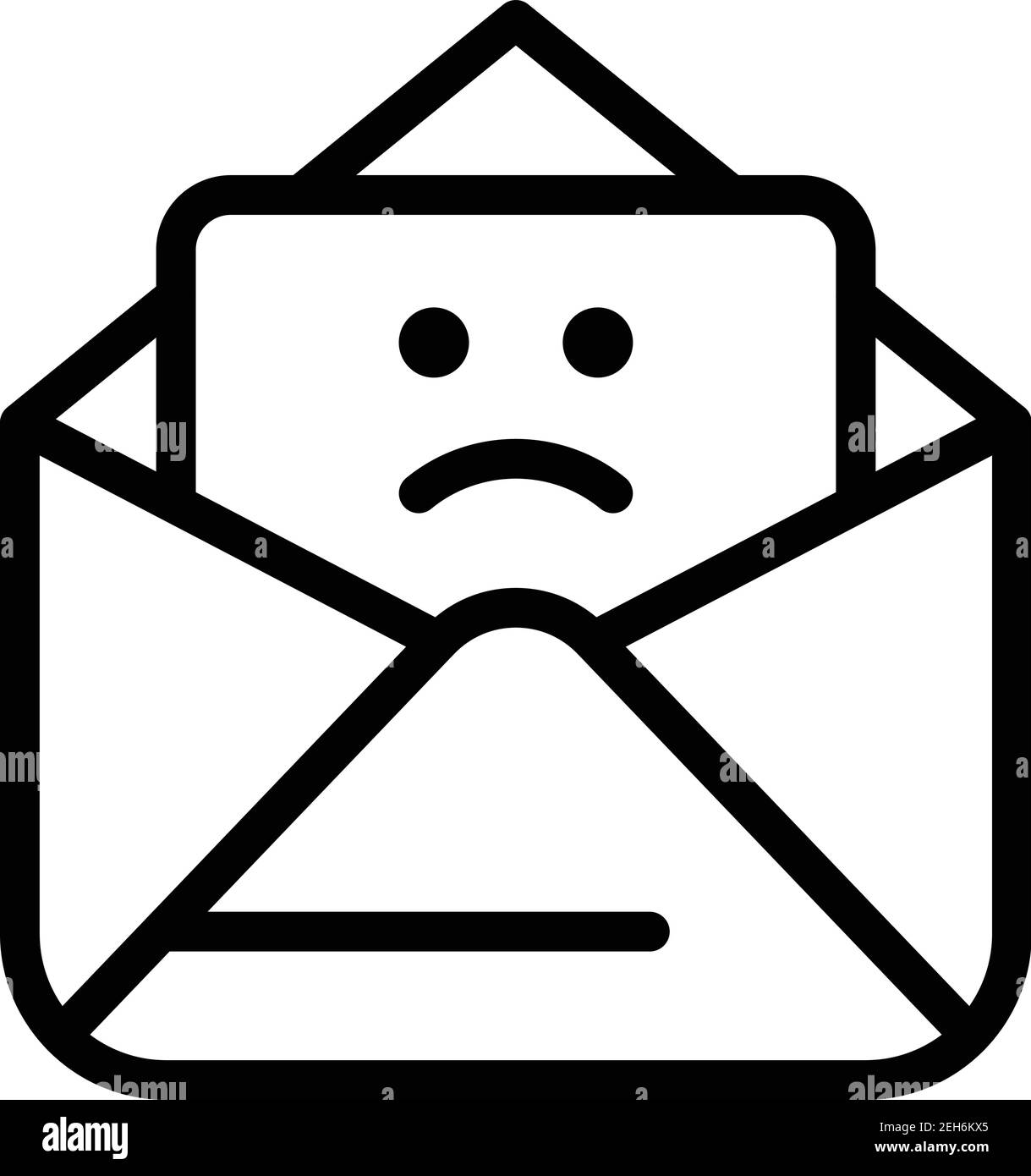 Sad work email icon. Outline sad work email vector icon for web design ...