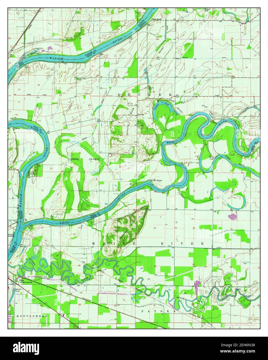 East Mount Carmel, Indiana, map 1959, 124000, United States of America