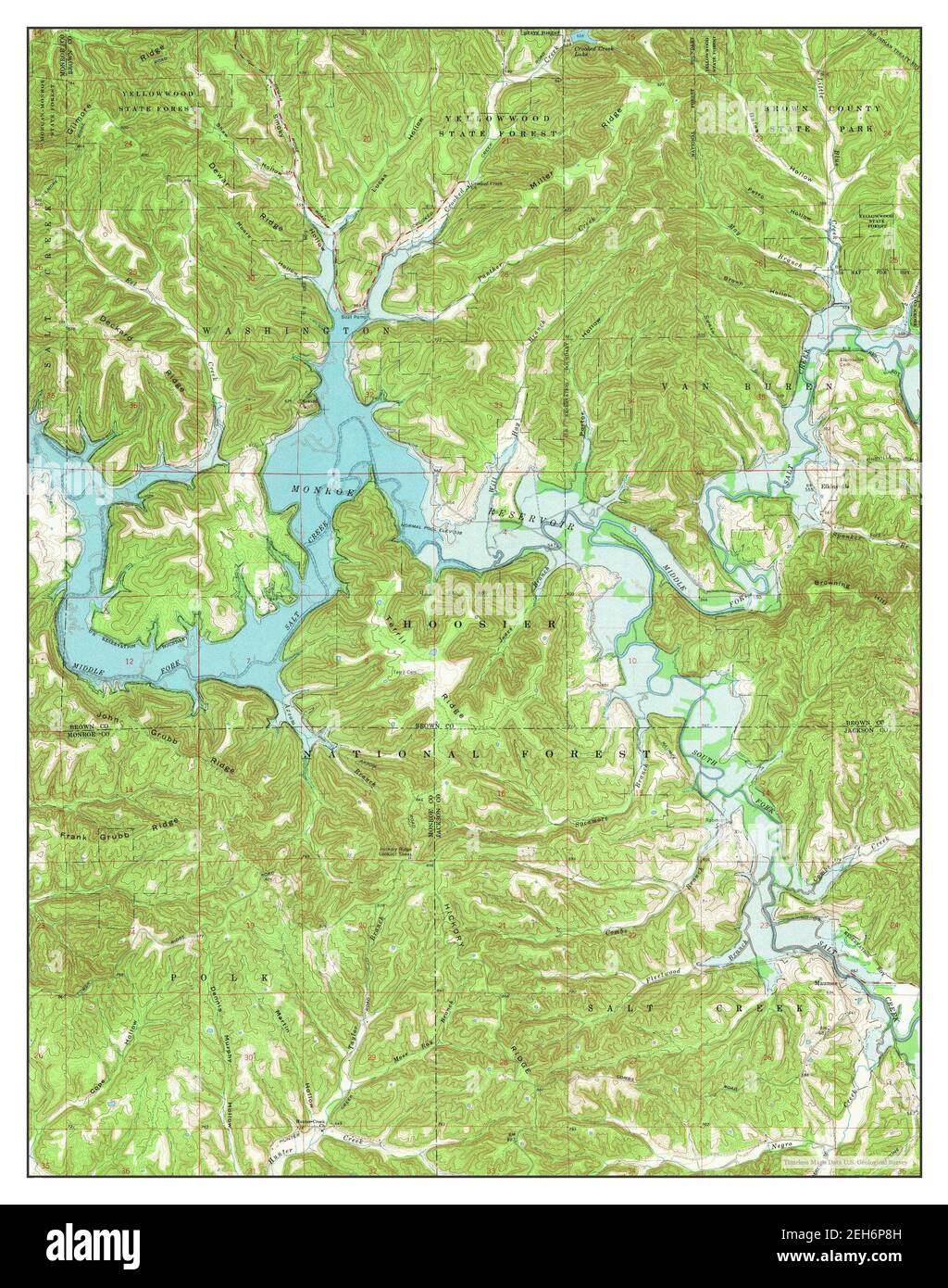 Elkinsville, Indiana, map 1966, 1:24000, United States of America by Timeless Maps, data U.S. Geological Survey Stock Photo