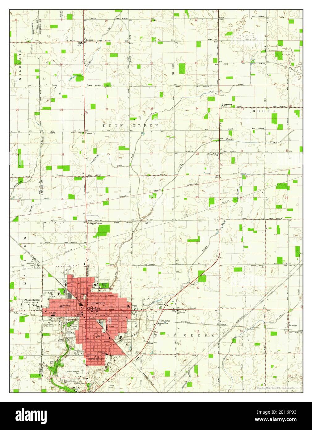 Elwood, Indiana, map 1960, 124000, United States of America by