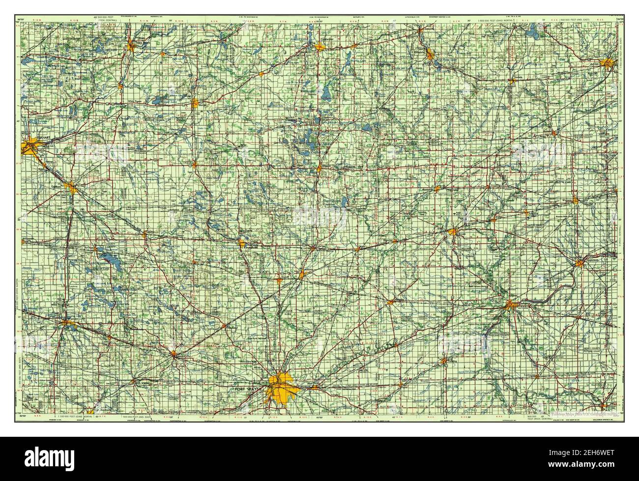 Fort Wayne, Indiana, map 1956, 1250000, United States of America by