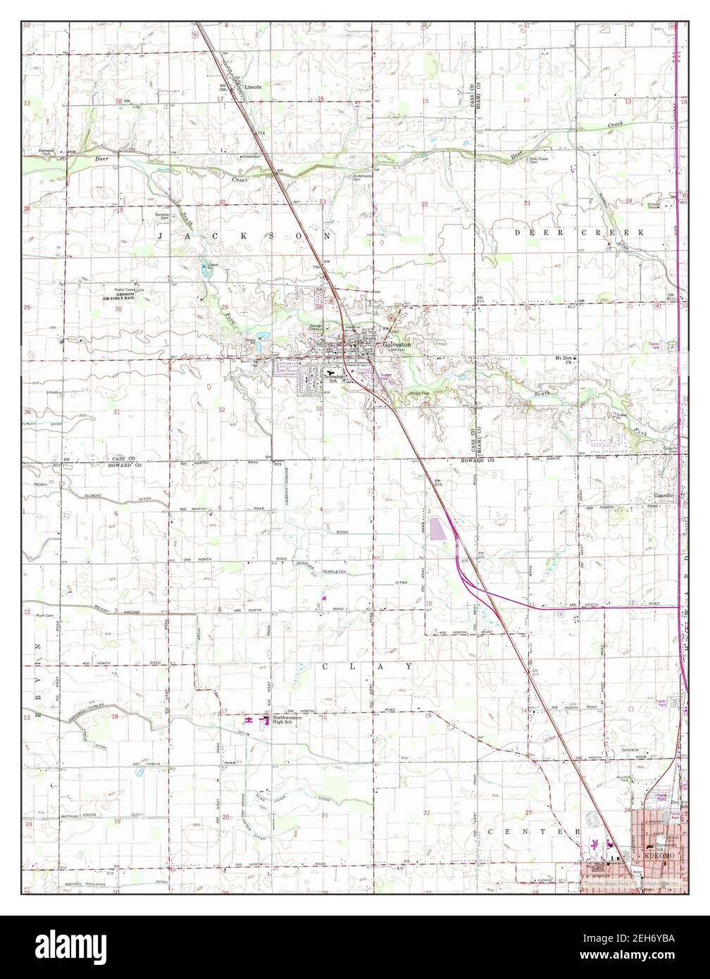 Galveston, Indiana, map 1959, 124000, United States of America by