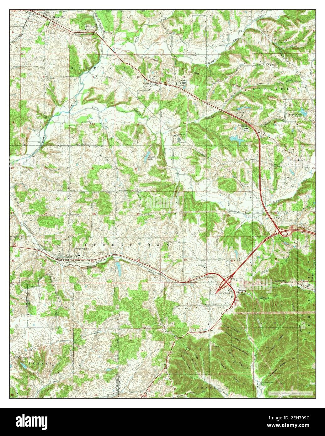Indiana, map 1966, 124000, United States of America by