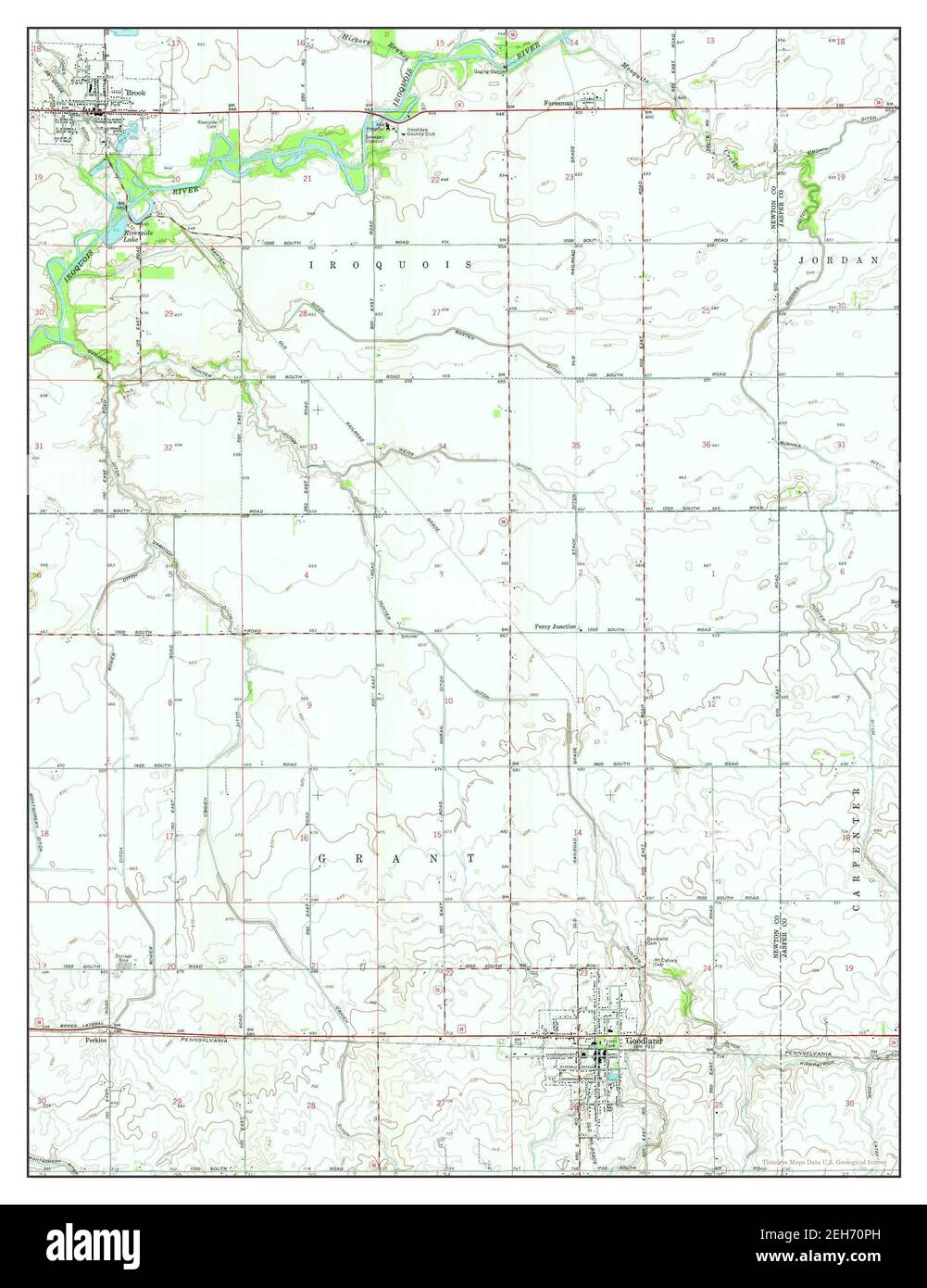 Goodland, Indiana, map 1962, 124000, United States of America by