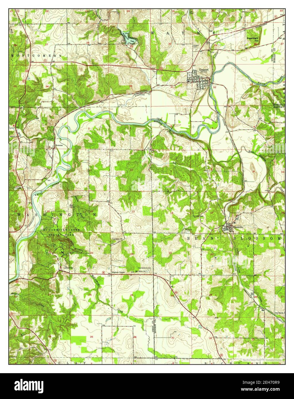 Gosport, Indiana, map 1947, 124000, United States of America by Timeless Maps, data U.S