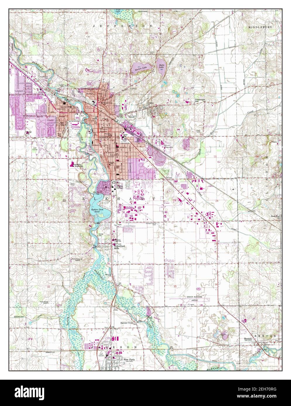 Goshen, Indiana, map 1959, 124000, United States of America by