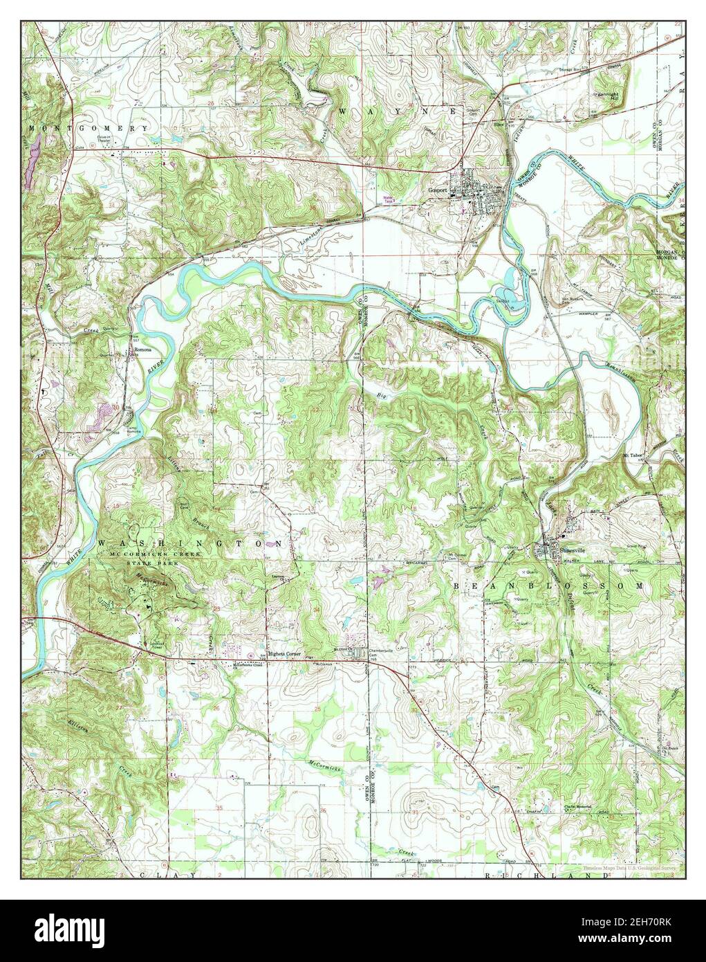 Gosport, Indiana, map 1965, 124000, United States of America by Timeless Maps, data U.S