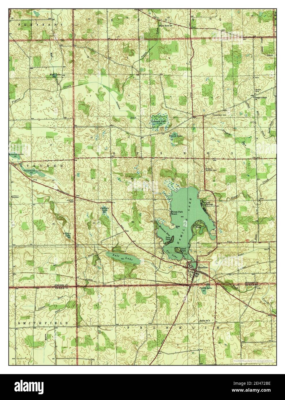 Hamilton, Indiana, map 1939, 124000, United States of America by