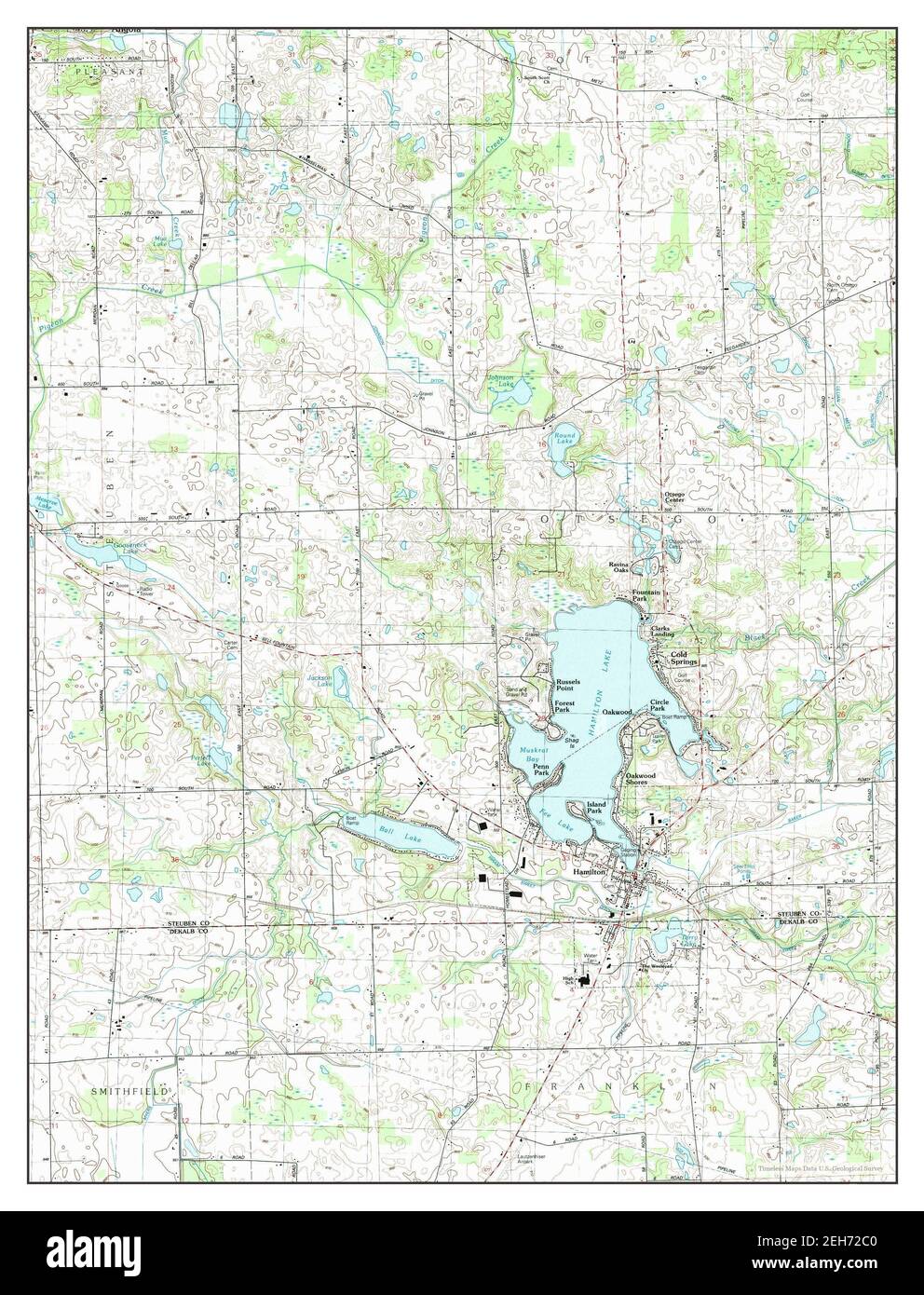 Hamilton, Indiana, map 1992, 124000, United States of America by Timeless Maps, data U.S
