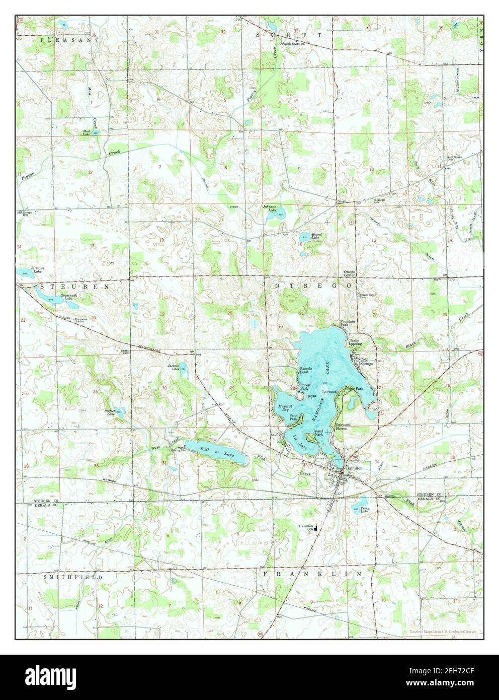 Hamilton, Indiana, map 1959, 124000, United States of America by