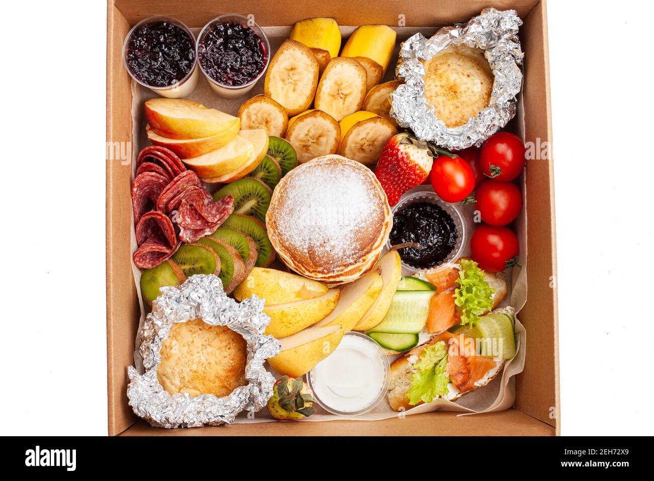 Gastronomic box food box home delivery of ready meals. Food for