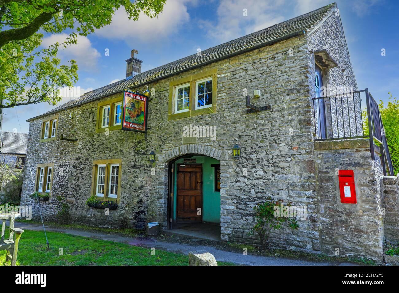 The Cock and Pullet pub or public house, Sheldon, Derbyshire, England